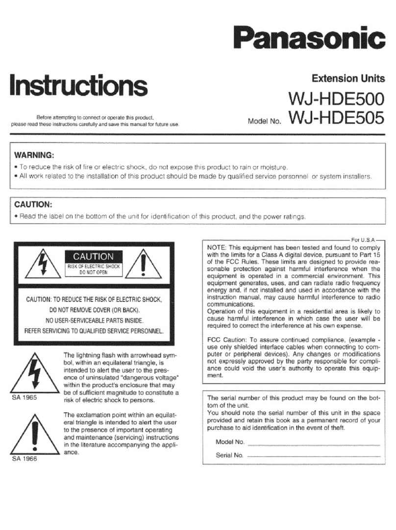 Panasonic WJ-HDE500 User manual