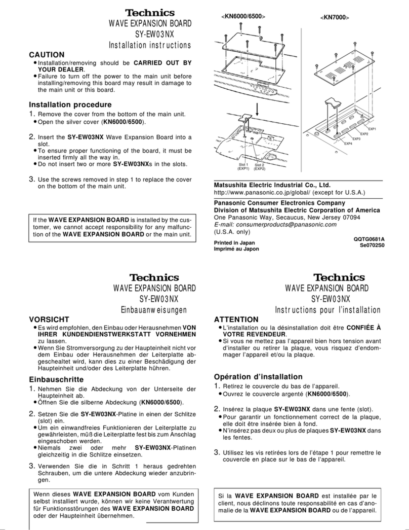 Technics SY-EW03NX installation instructions