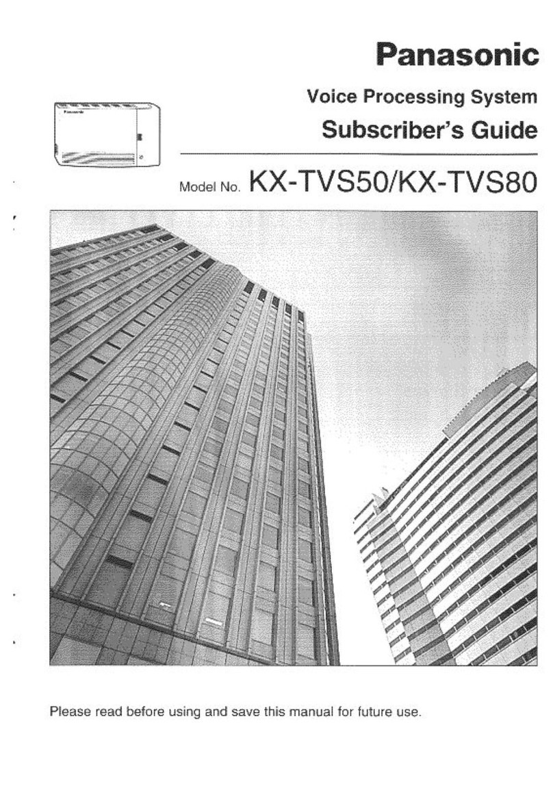 Panasonic KX-TVS50 - 2 Port Voicemail System User manual Panasonic KX-TVS50 - 2 Port Voicemail System User manual