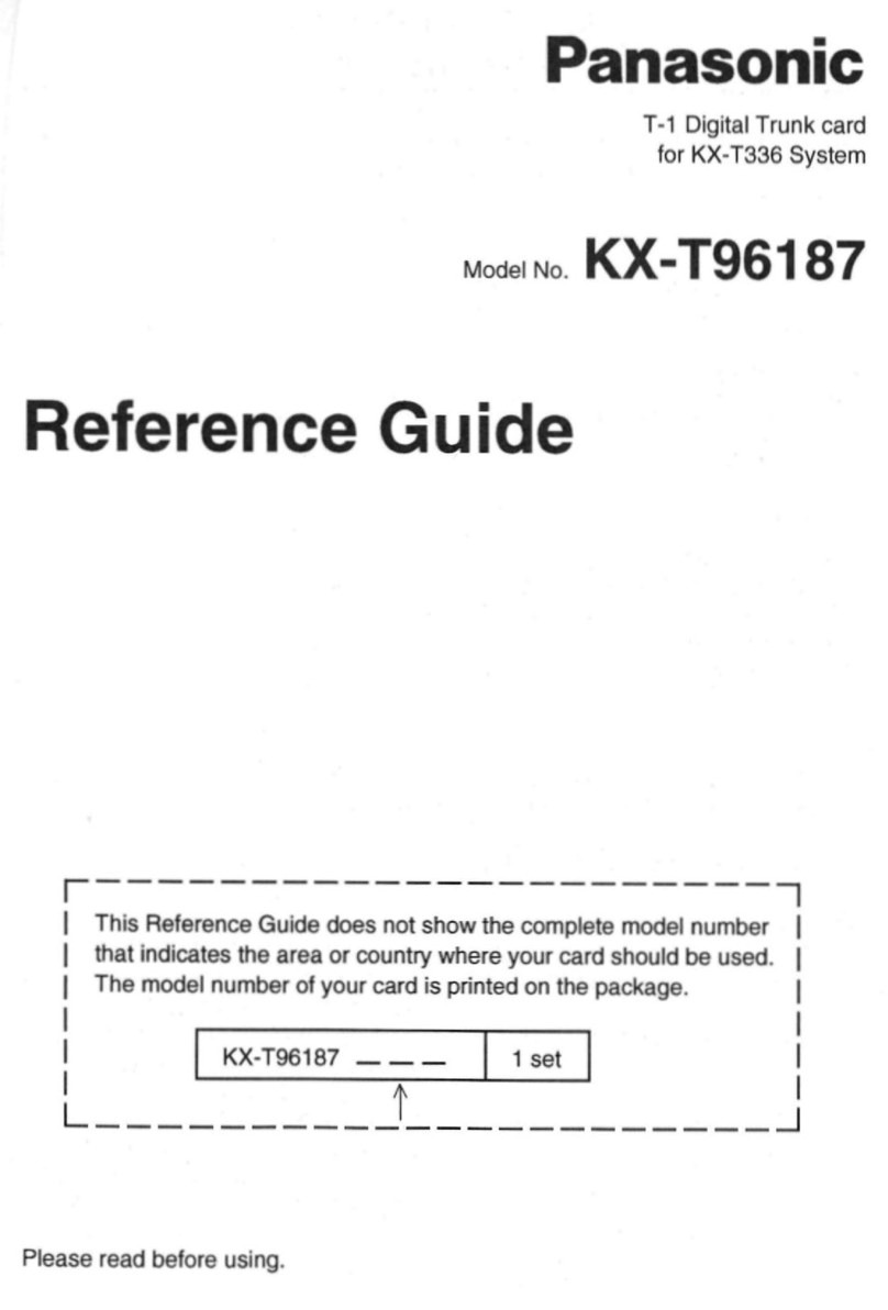 Panasonic KX-T96187 reference guide