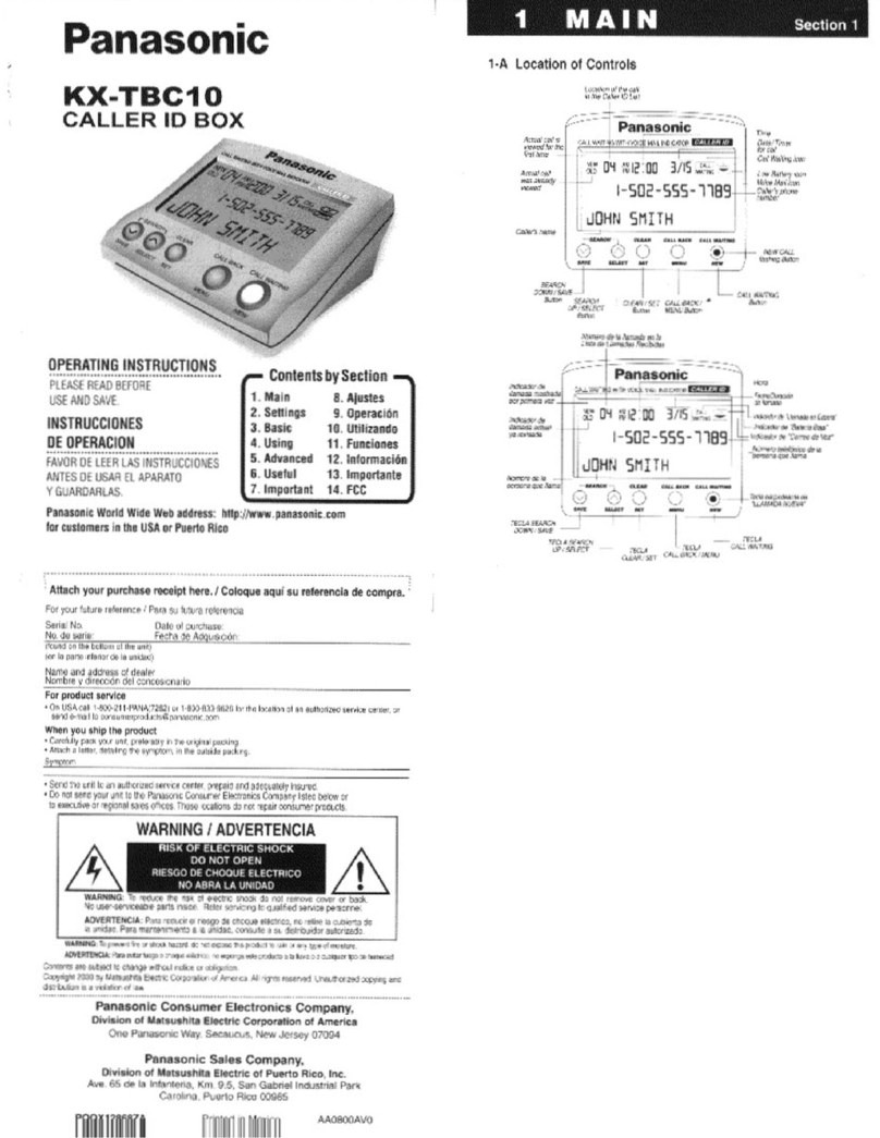Panasonic KX-TBC10 user guide
