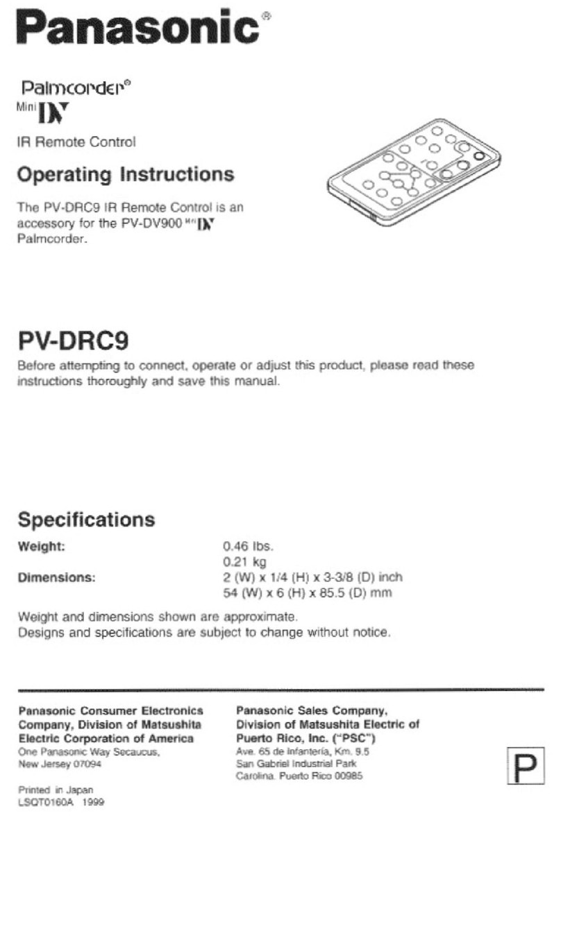 Panasonic Palmcorder PV-DRC9 User manual