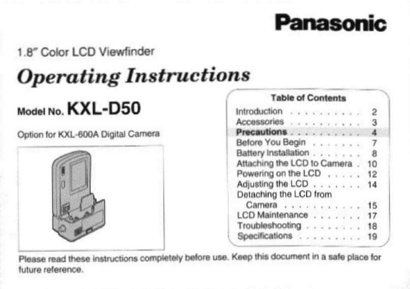 Panasonic KXLD50 - COLOR LCD VIEWFINDER operating instructions Panasonic KXLD50 - COLOR LCD VIEWFINDER operating instructions