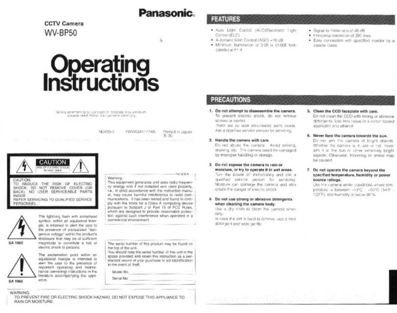 Panasonic WV-BP50 User manual