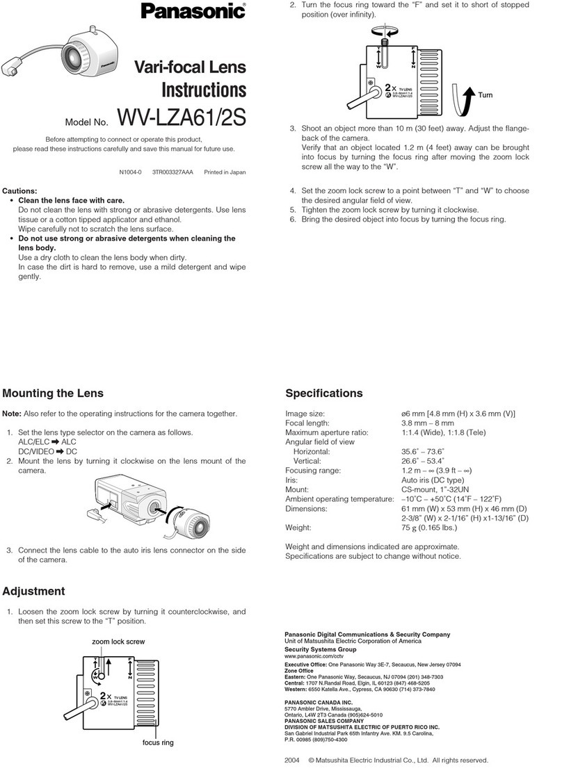 Panasonic WV-LZA61/2S User manual Panasonic WV-LZA61/2S User manual