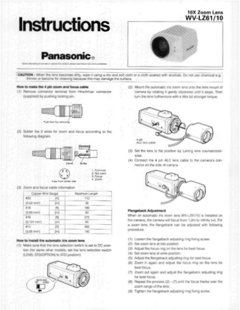 Panasonic WV-LZ61 User manual Panasonic WV-LZ61 User manual