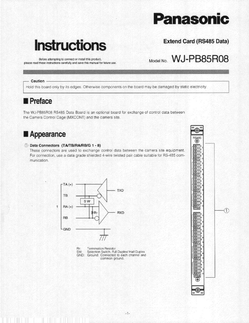 Panasonic WJ-PB85R08 User manual