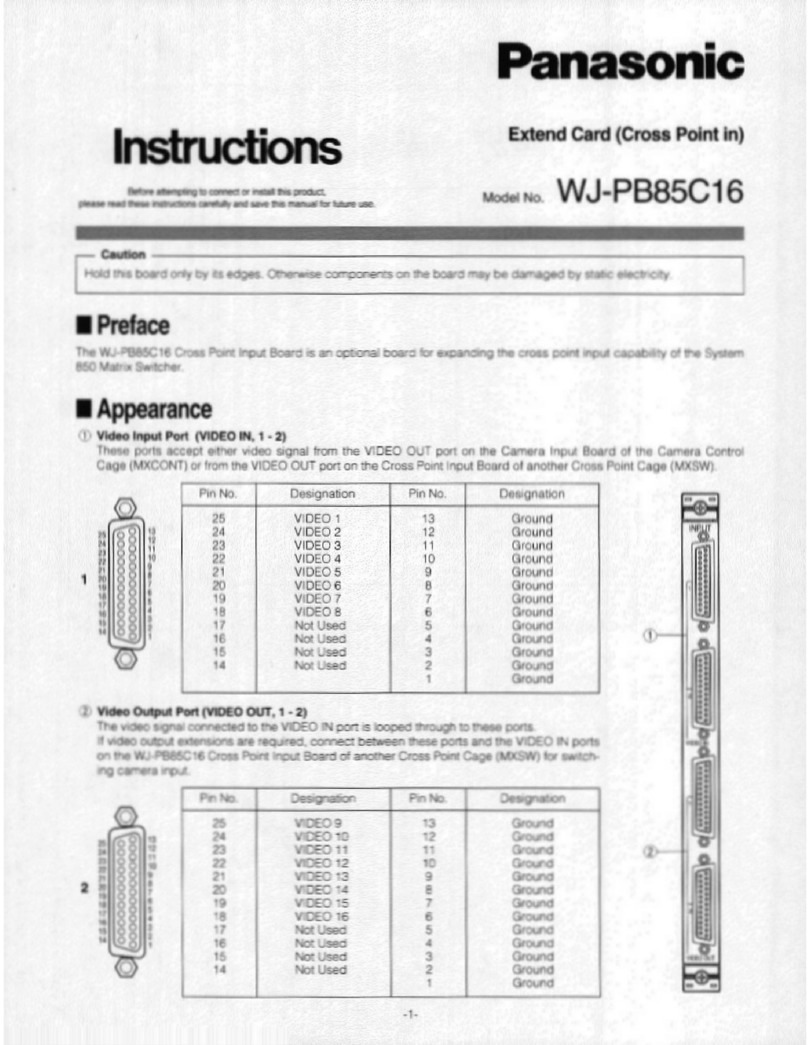 Panasonic WJ-PB85C16 instructions