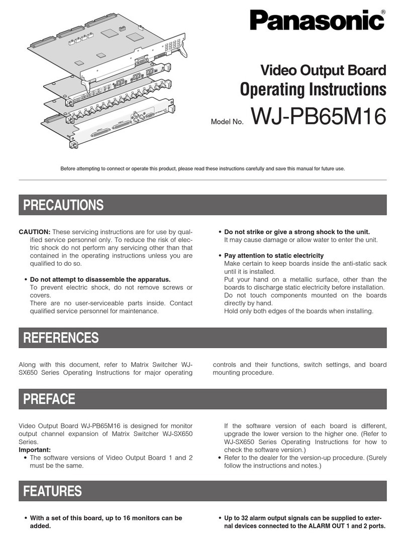 Panasonic WJPB65M16 - VIDEO OUTPUT BOARD-WJSX650... operating instructions