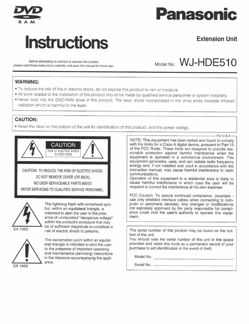 Panasonic WJHDE510 - EXTENTION BOARD instructions