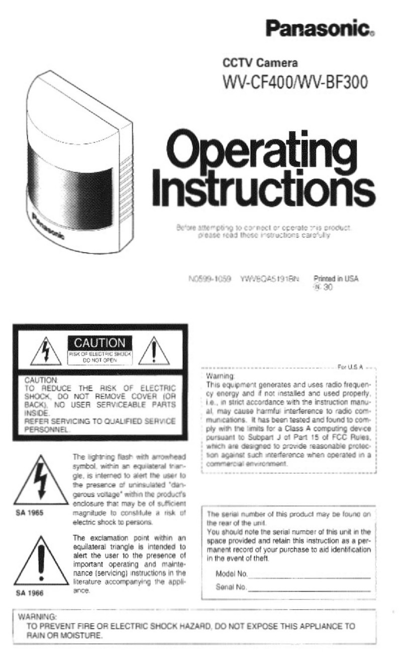 Panasonic WV-BF300 operating instructions