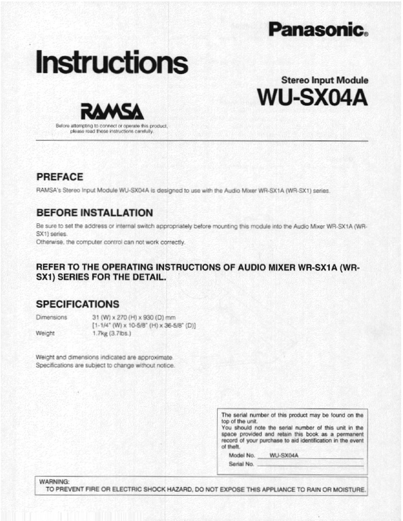 Panasonic WU-SX04 instructions Panasonic WU-SX04 instructions