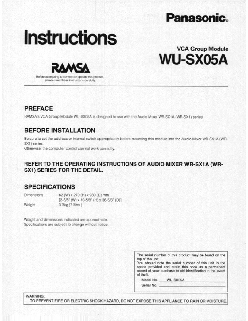 Panasonic Ramsa WU-SX05 User manual