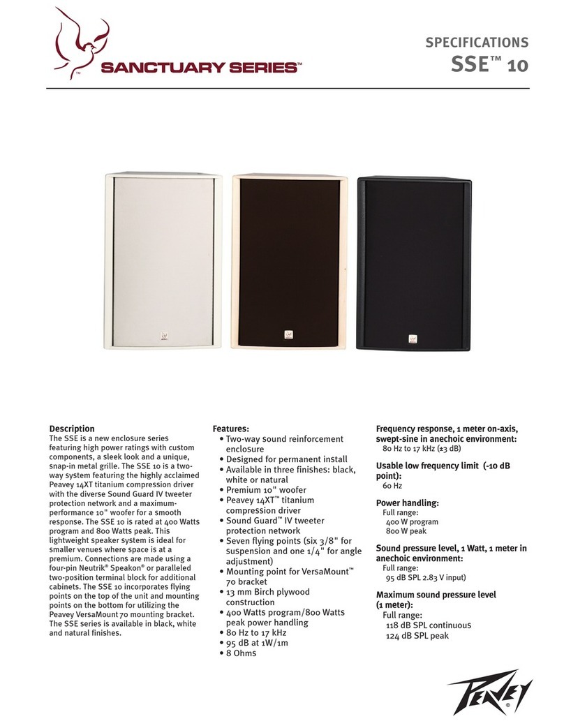 Peavey SSE 10 User manual Peavey SSE 10 User manual