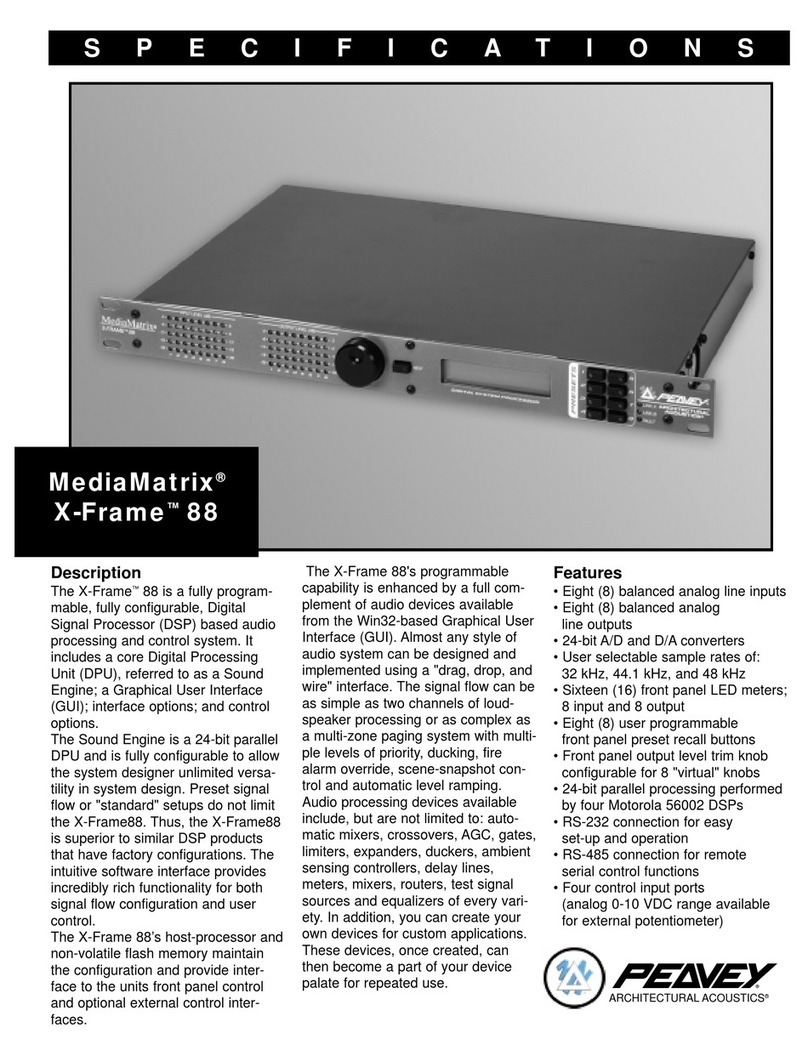 Peavey MediaMatrix X-Frame 88 Specifications
