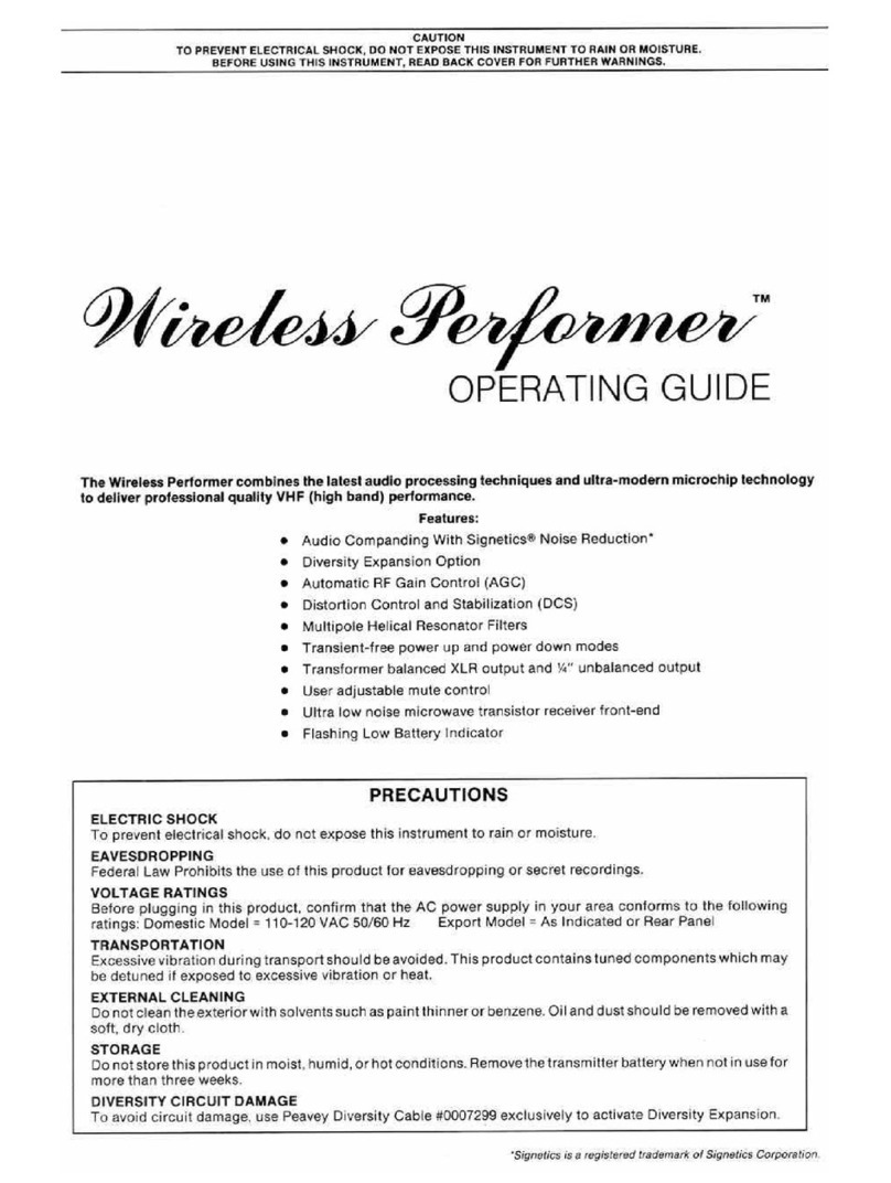 Peavey Wireless Performer User manual