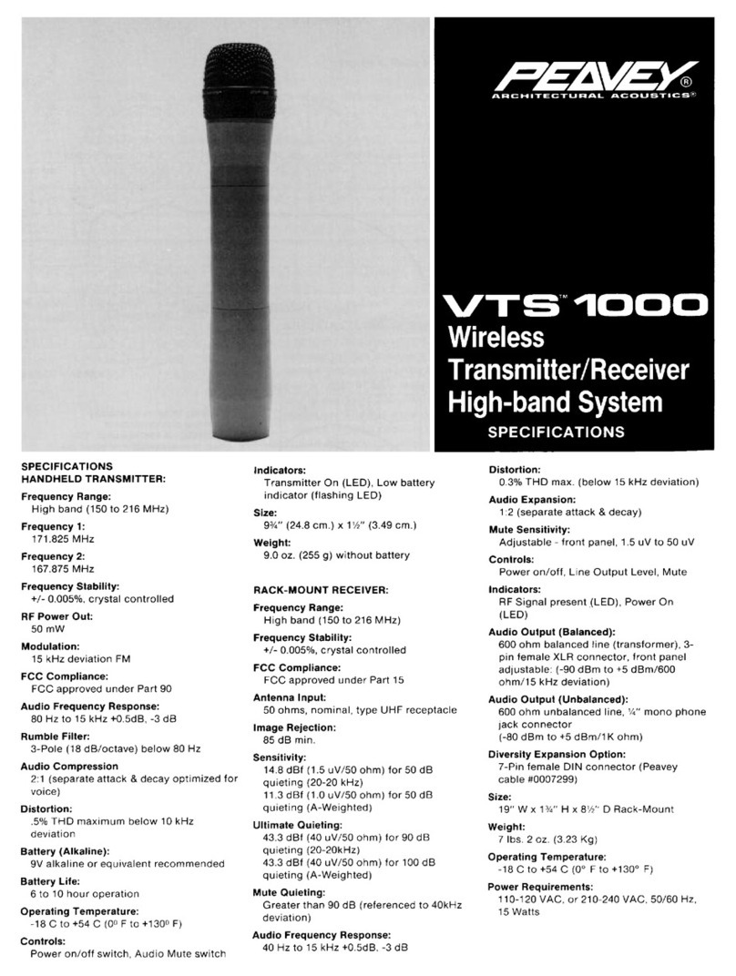 Peavey VTS 1000 Specifications