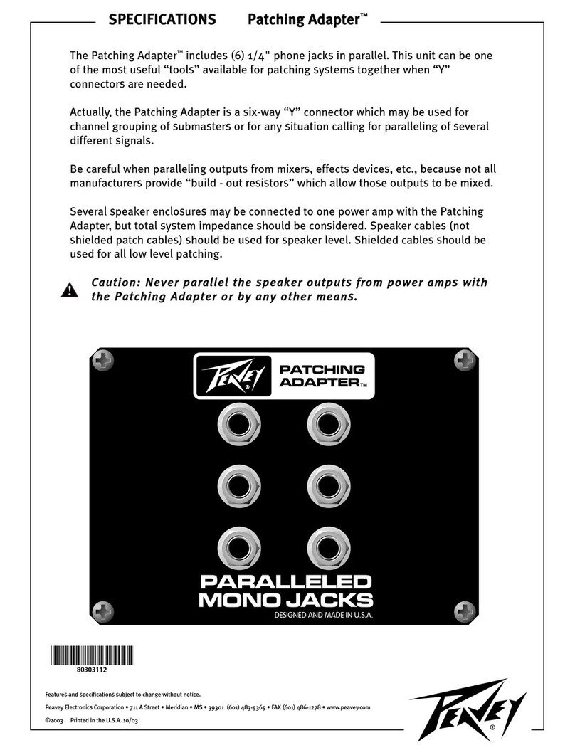 Peavey Patching Adapter Specifications