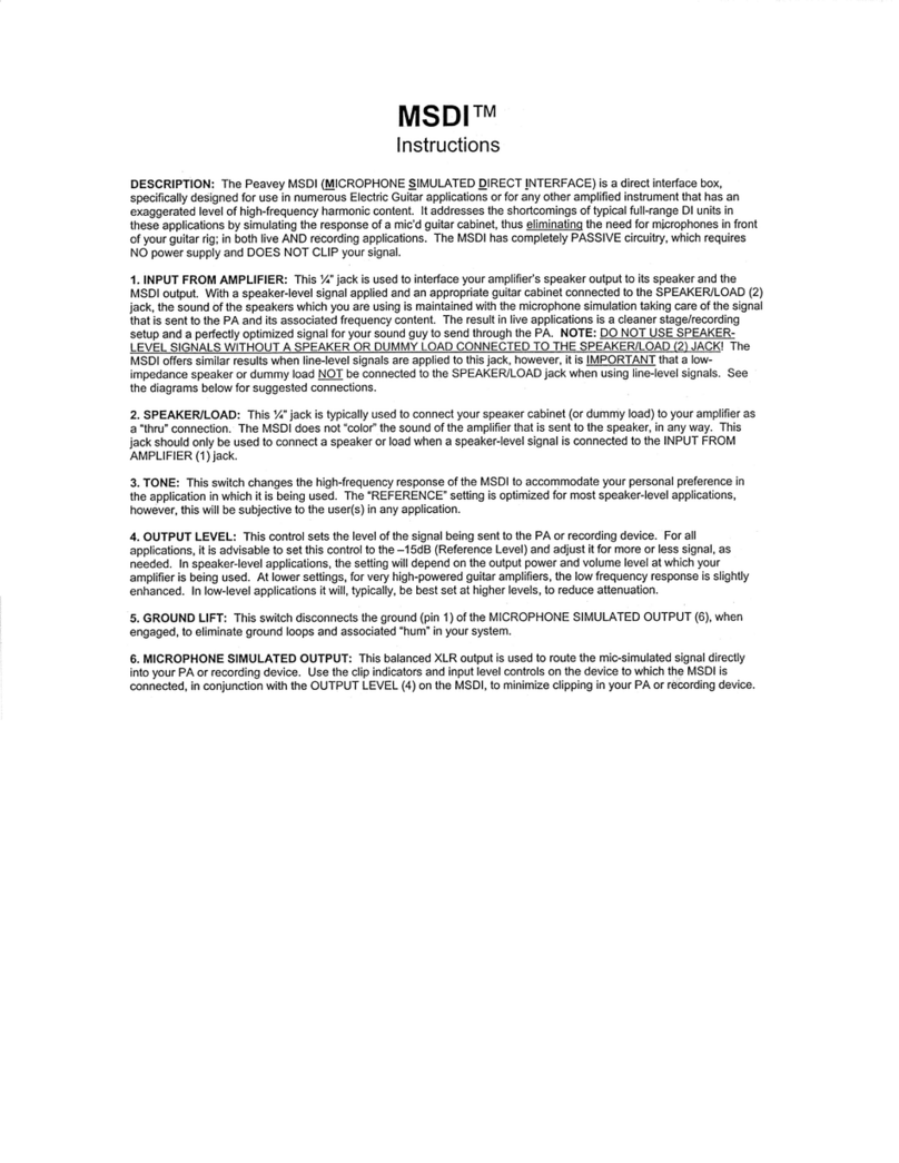 Peavey MSDI instructions