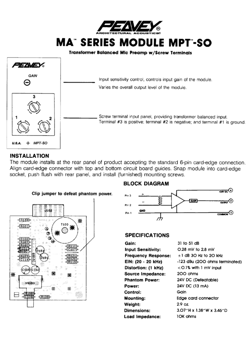 Peavey MPT-SO User manual
