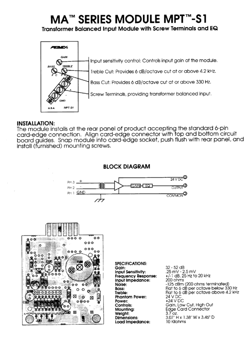 Peavey MPT-S1 User manual Peavey MPT-S1 User manual