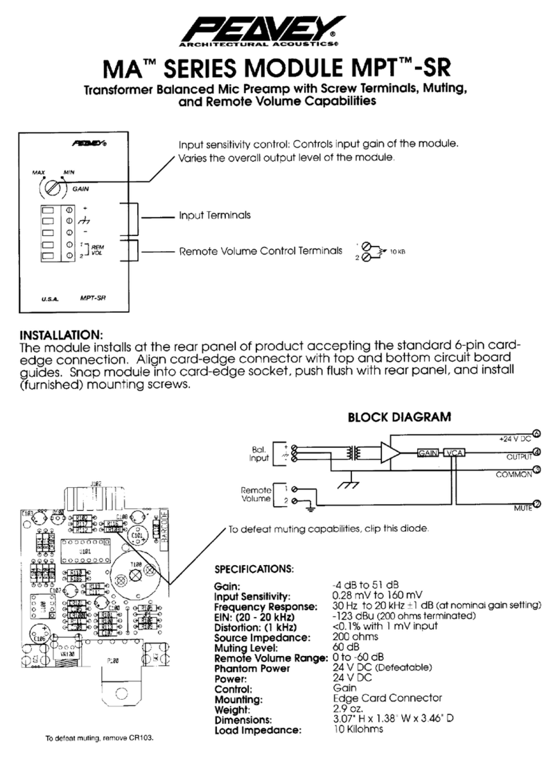 Peavey MPT-SR manual