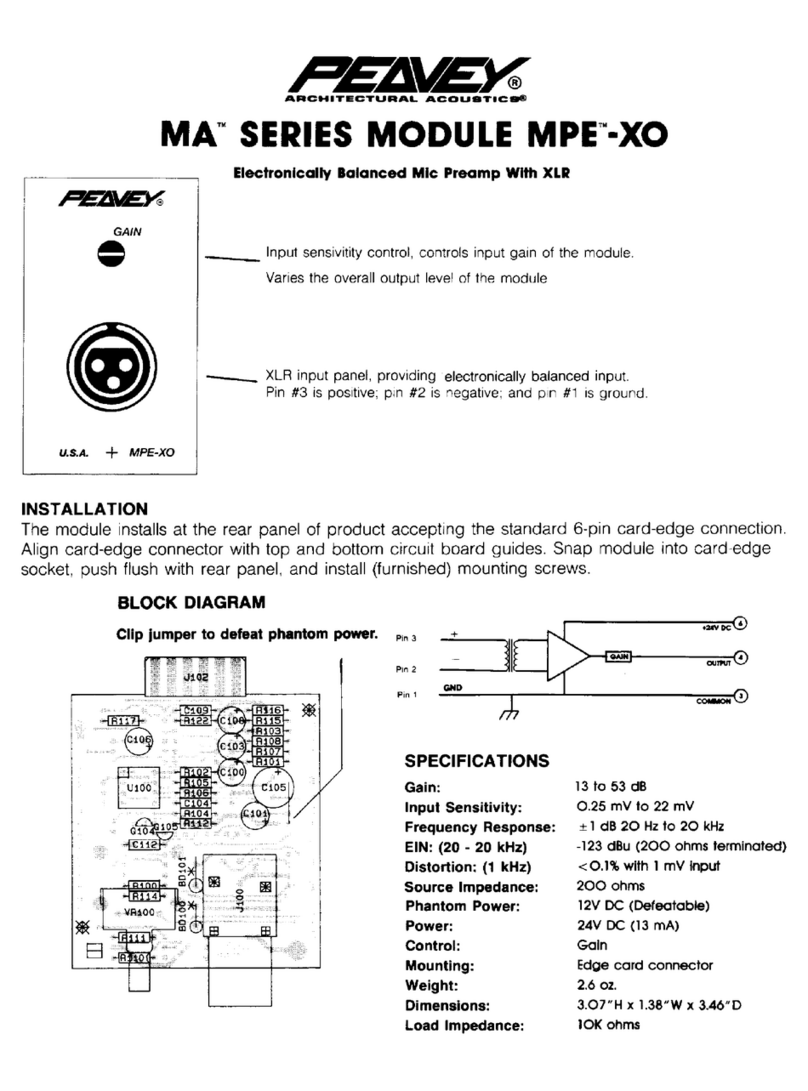 Peavey MPE-XO User manual