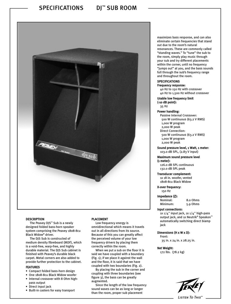 Peavey DJS Sub User manual Peavey DJS Sub User manual