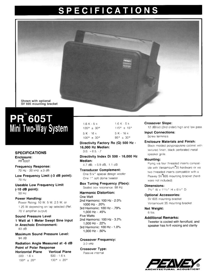 Peavey PR 605T User manual