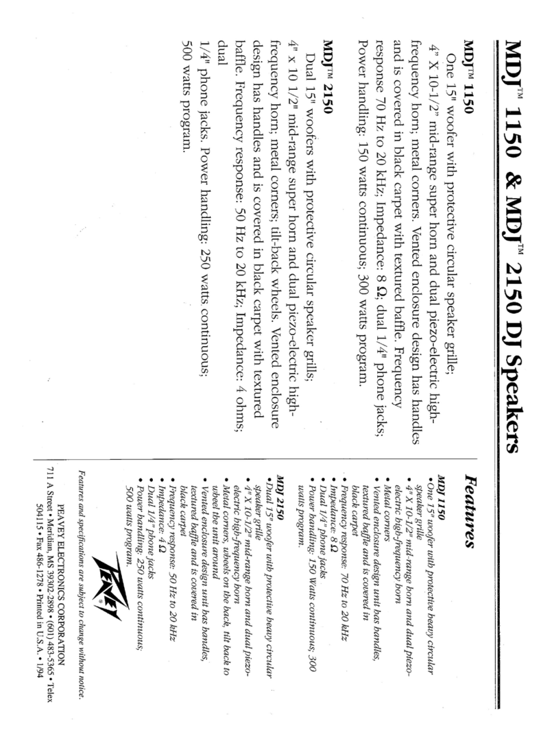 Peavey MDJ-1150 Owner's manual