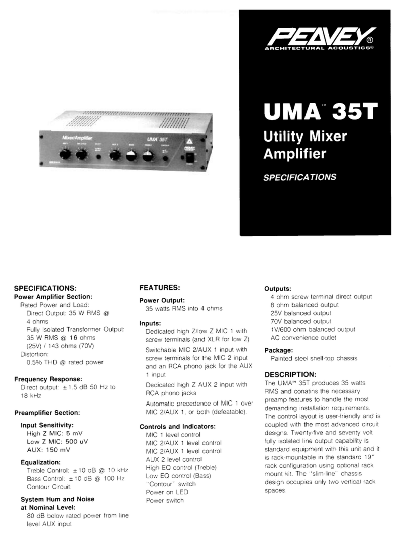 Peavey UMA 35 T User manual
