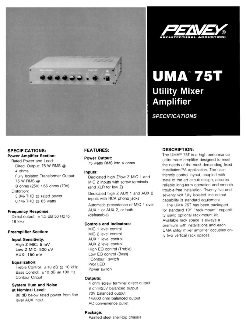 Peavey UMA 75T User manual Peavey UMA 75T User manual