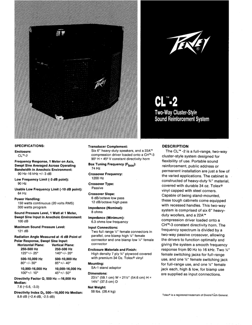 Peavey CL-2 Specifications