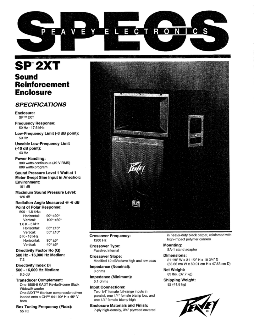 Peavey SP 2XT Specifications