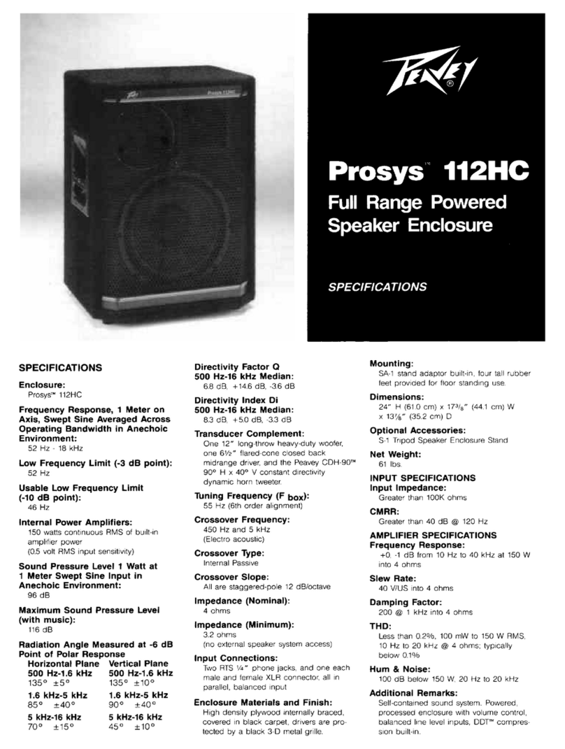 Peavey Prosys 112HC User manual Peavey Prosys 112HC User manual