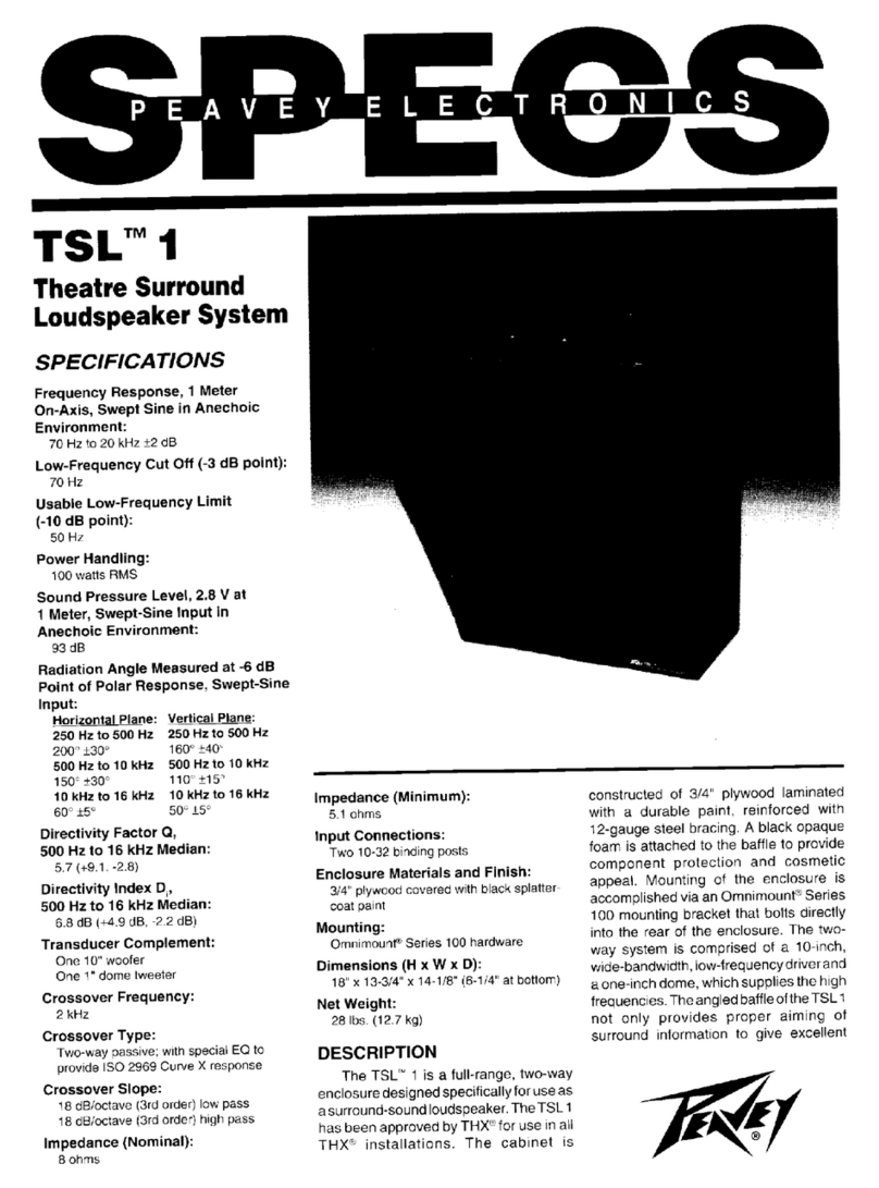 Peavey TSL 1 Specifications