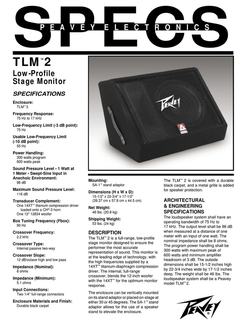 Peavey TLM 2 Architectural & engineering specifications