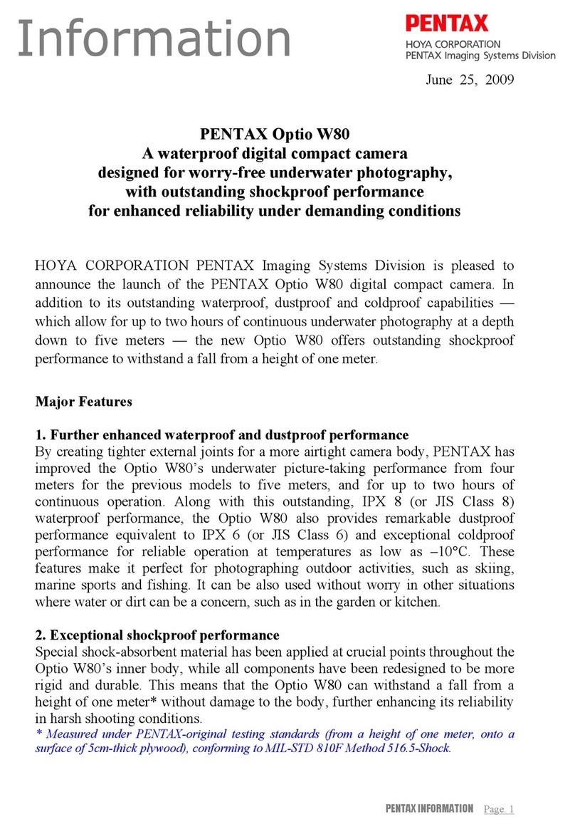 Pentax Optio W80 - Optio W80 - Digital Camera Owner's manual Pentax Optio W80 - Optio W80 - Digital Camera Owner's manual