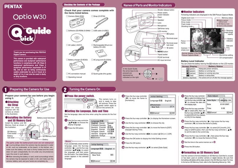 Pentax Optio W30 User manual
