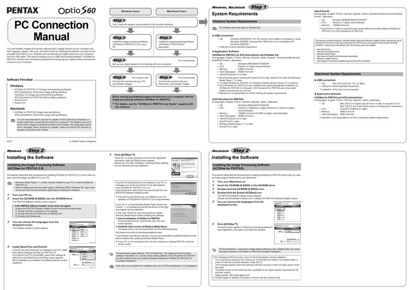 Pentax Model Optio S60 Instruction manual