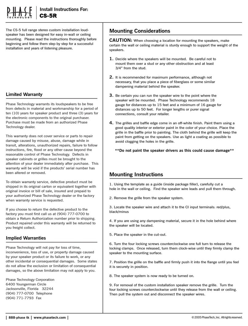 Phase Technologies CS-5R Configuration guide