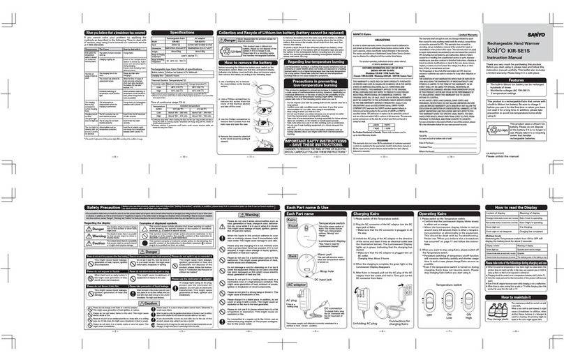 Sanyo KIR-SE1SW User manual