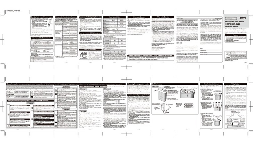 Sanyo KIR-SL2SS owner's manual