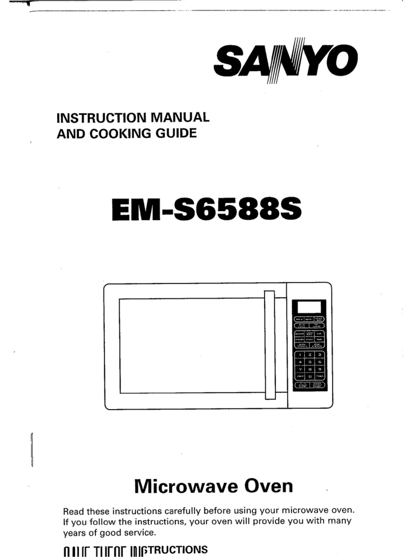 Sanyo EMS6588S - USA Countertop Microwave Oven 1.0 cu.ft. Capacity... Use and care manual Sanyo EMS6588S - USA Countertop Microwave Oven 1.0 cu.ft. Capacity... Use and care manual