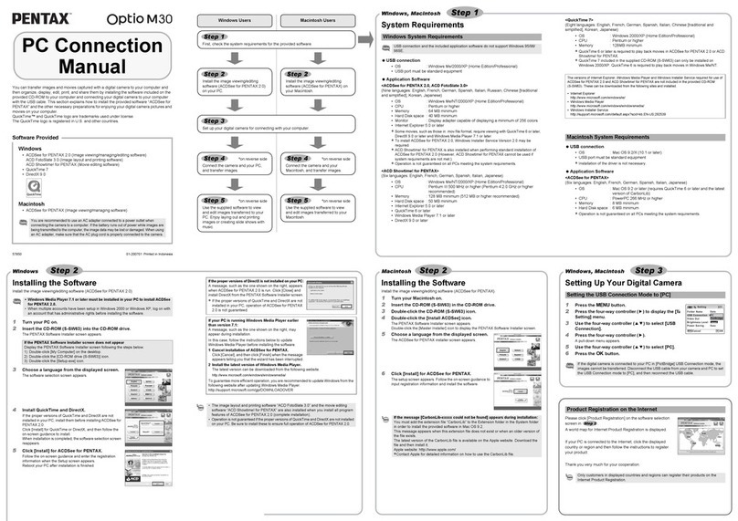 Pentax Optio M30 Instruction manual Pentax Optio M30 Instruction manual