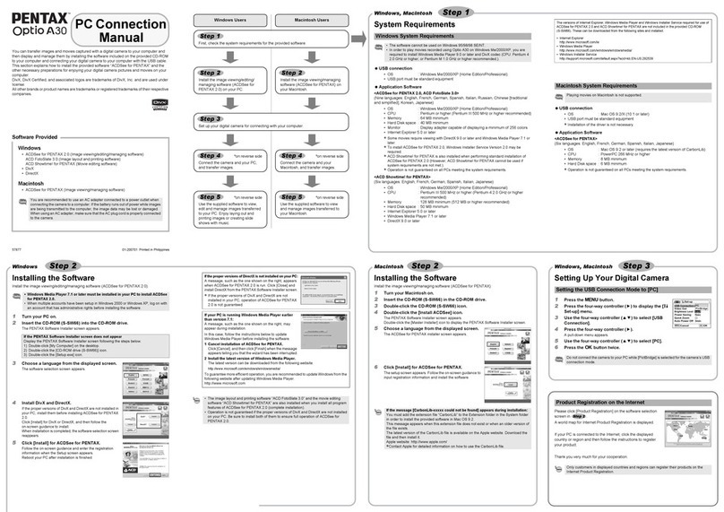 Pentax Optio A30 Instruction manual Pentax Optio A30 Instruction manual