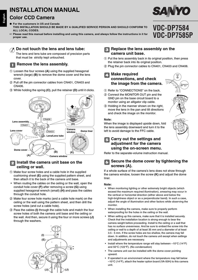 Sanyo VDC-DP7585P installation manual