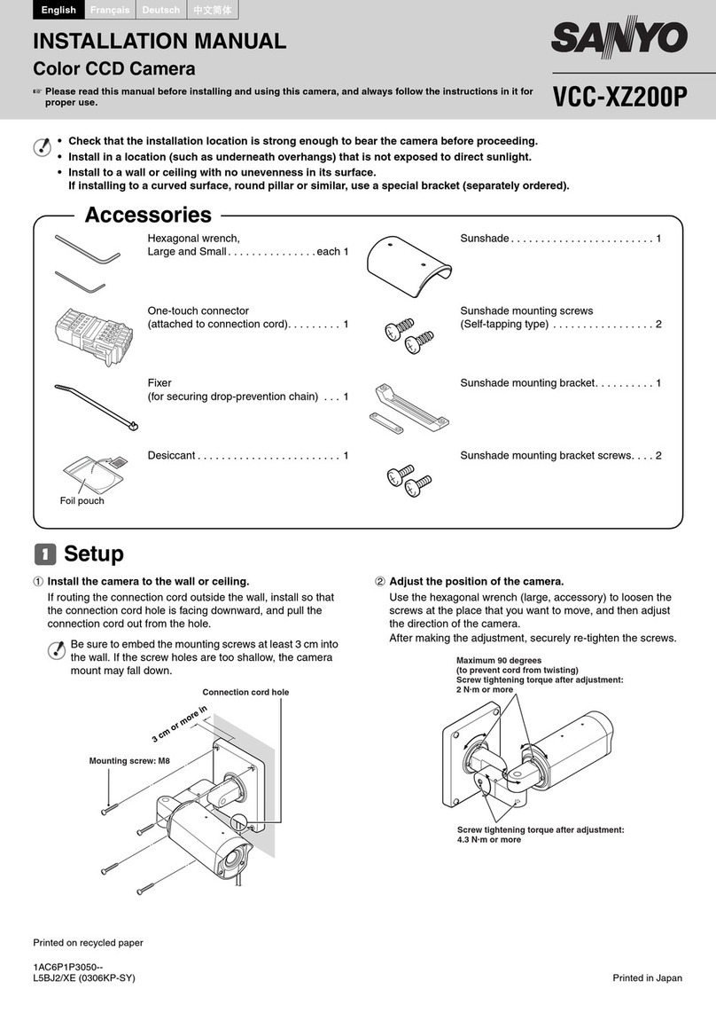 Sanyo VCC-XZ200P User manual