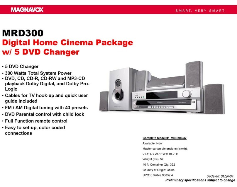 Magnavox MRD300 - Audio System Specifications