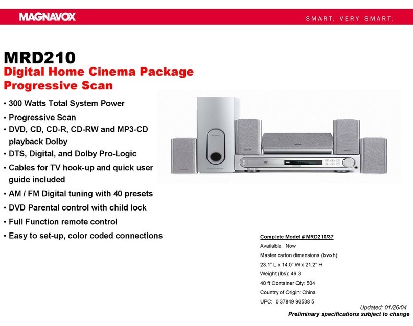 Magnavox MRD210 Specifications